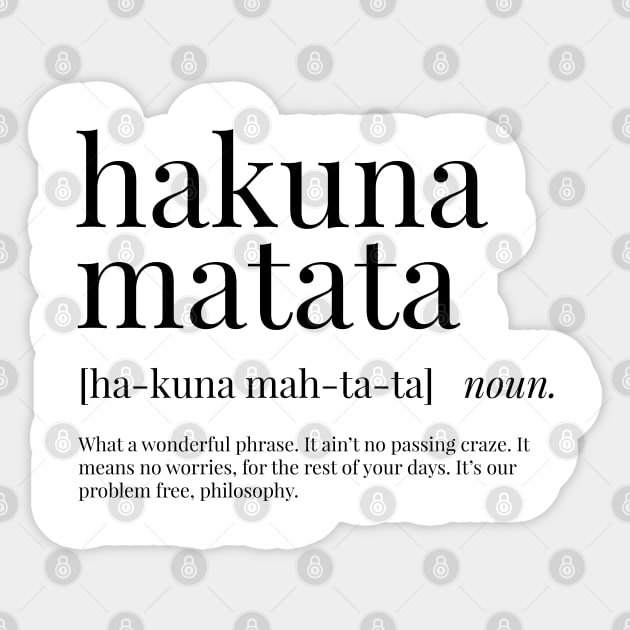 Hakuna matata meaning in hot sale english